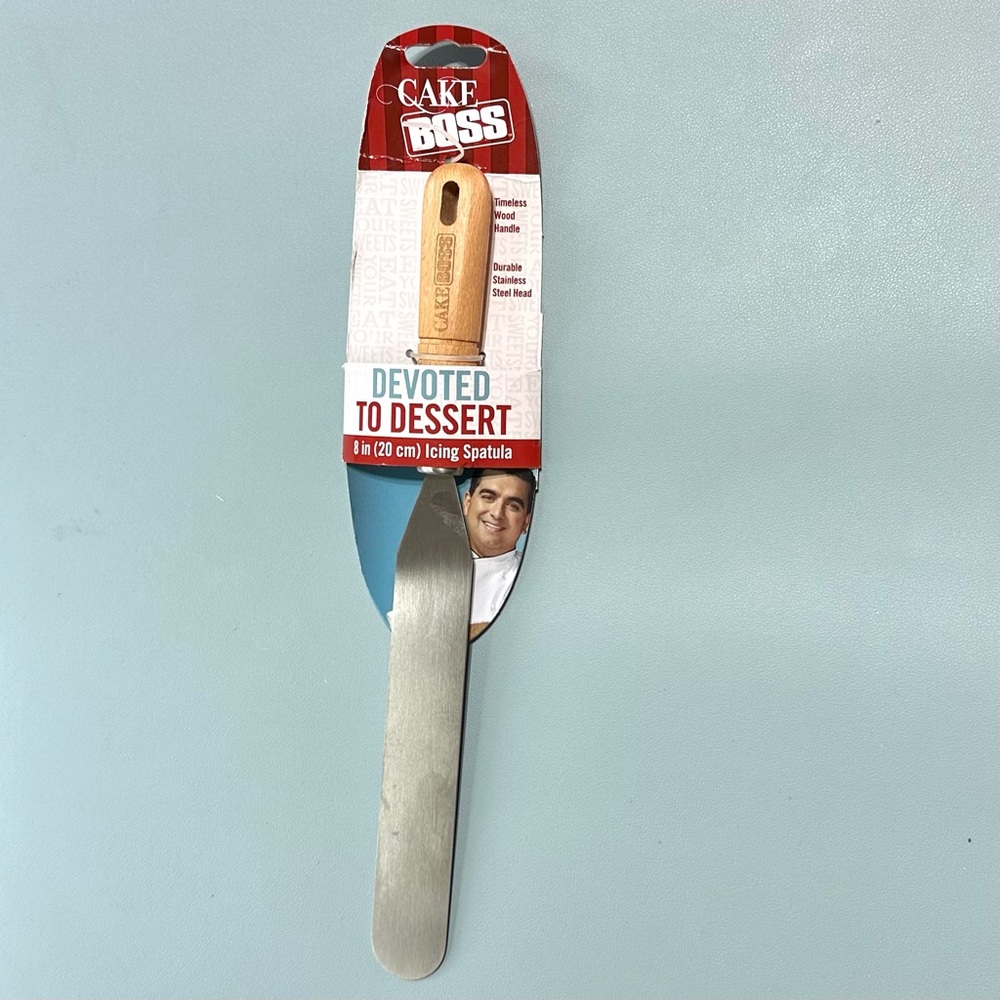 Cake Boss Wooden Tools Stainless Steel Icing Spatula